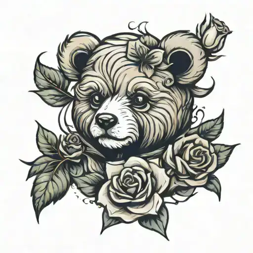 Teddy Bear And Roses
