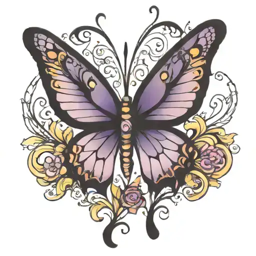 Black And Purple Butterfly
