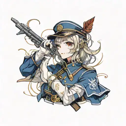 Anime Girl In Historic Military Uniform