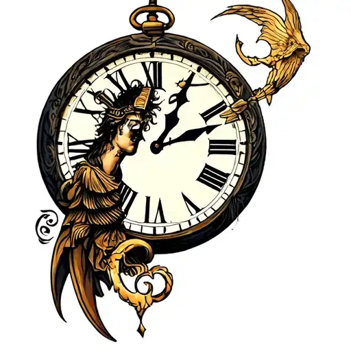 Saggitarius Holding A Clock
