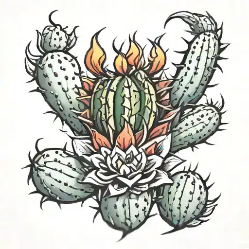 Cactus On Fire