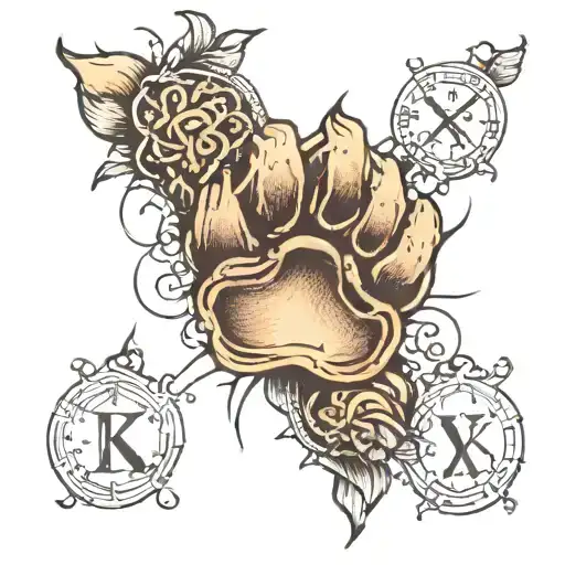 Cat Paw With Roman Numerals Representing Important Dates