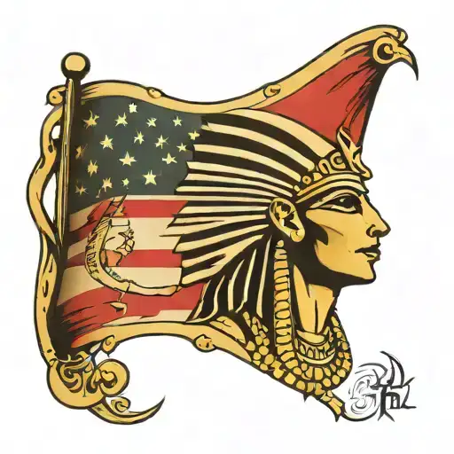 Egyptian American Flag