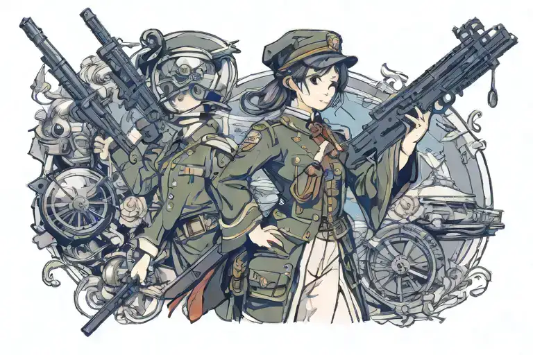 Anime Girl In Historic Military Uniform