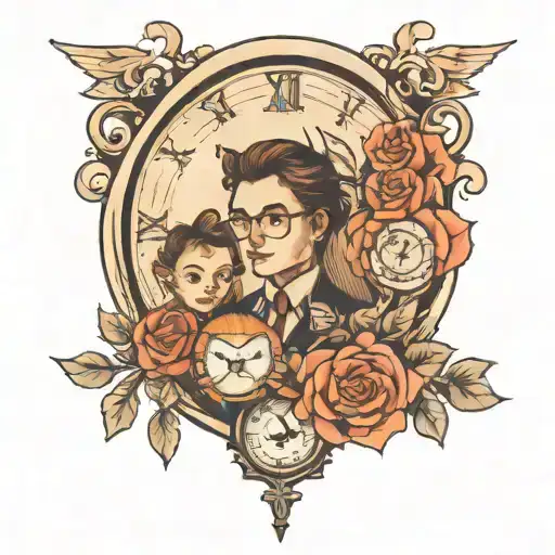 Family And Clock Inside