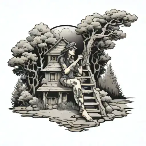 Stairs Road With West Fork Tree Lady Flute