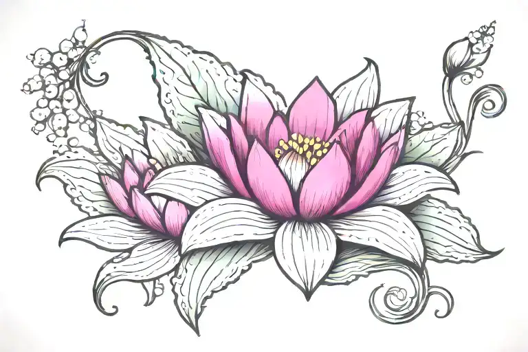 Violet Lily Of Valley Water Lily