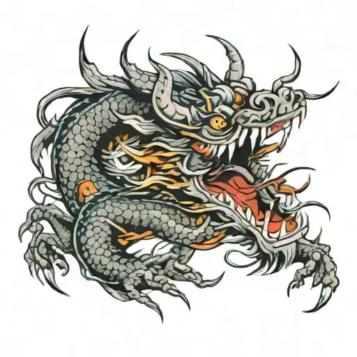 Asian Dragon Tattoo Design