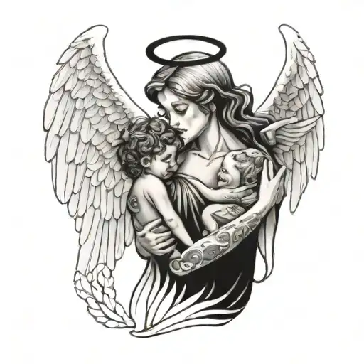Angel Holding A Mother