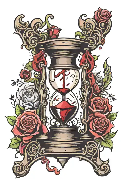 Broken Hourglass Filled With Blood
