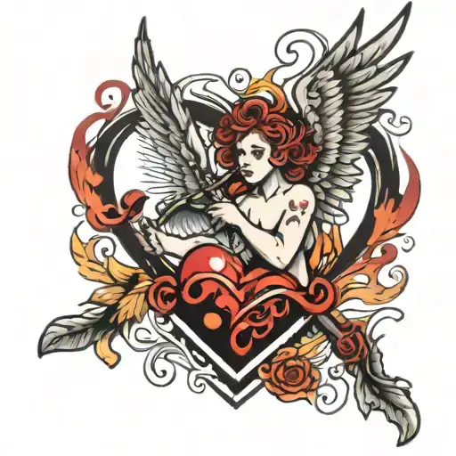 Cupid And Heart Of Fire