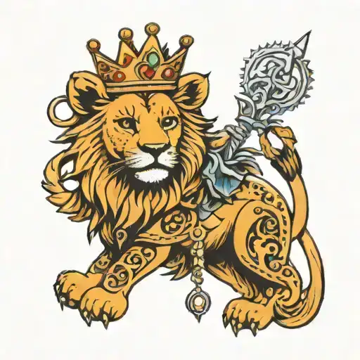 Small Lion Wearing A Crown