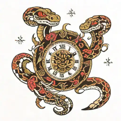 Snake Clock Surrounded