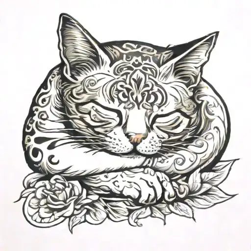 Rest In Piece Cat Sleeping