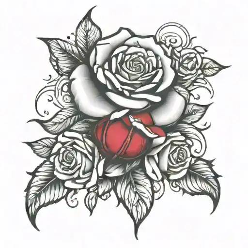 Rose Incorporated Sleeve Tattoo Design