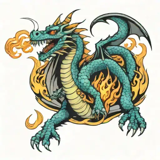 Baseball Fire Breathing Dragon