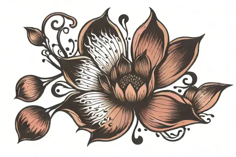 Semicolon Made Of Lotus Petals