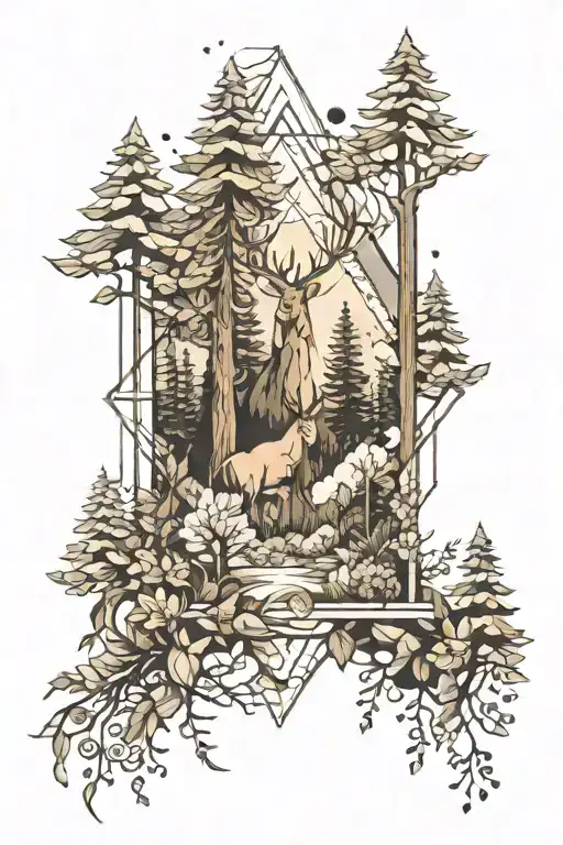 Geometric Forest Scene