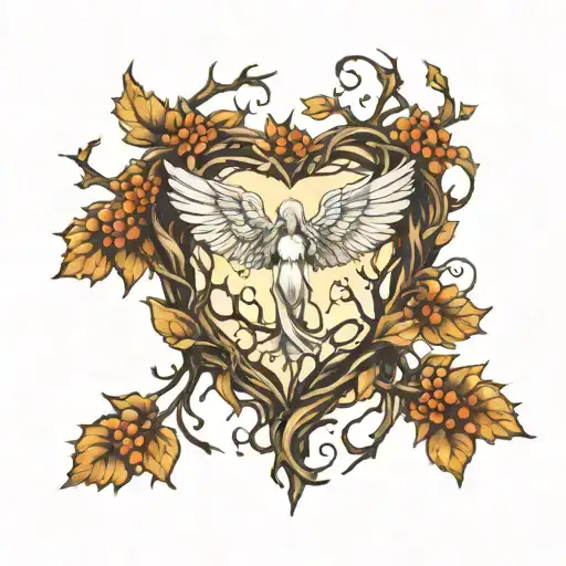 Angel Wings And A Tree Intertwined