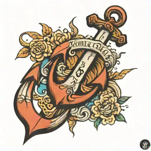 Anchor With 76 Number Tattoed