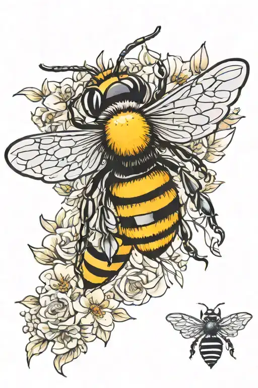 Honey Bee Tattoo For Men