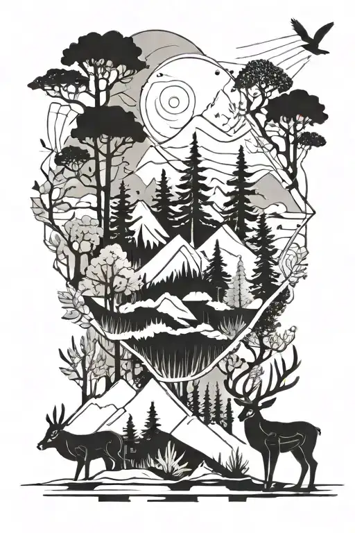 Geometric Forest Scene