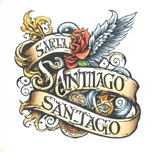Scroll With Santiago Name Written