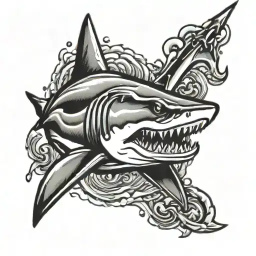 Hammer Head Shark On My Leg Sleeve