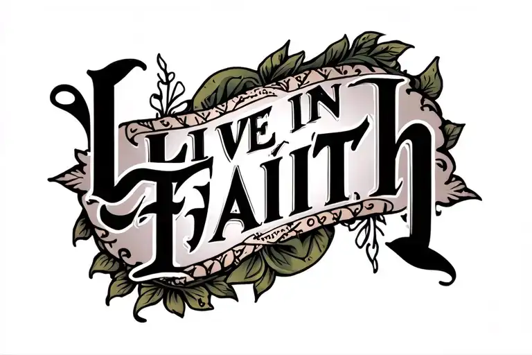 Live In Faith Written On Chest