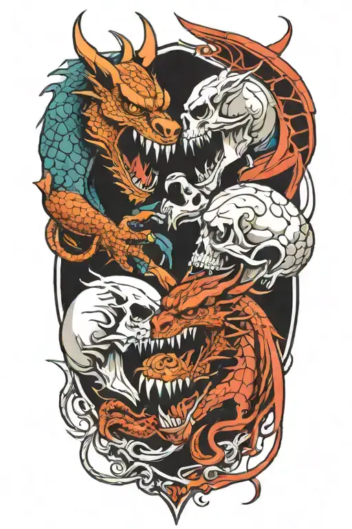 Dragon Vs Panther And Skull Splitting