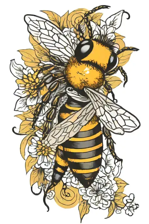 Honey Bee Hand Tattoo For Men