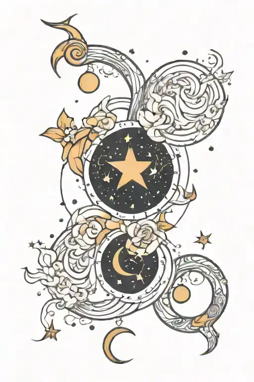 Capricorn And Aquarius Constellation Merging Together