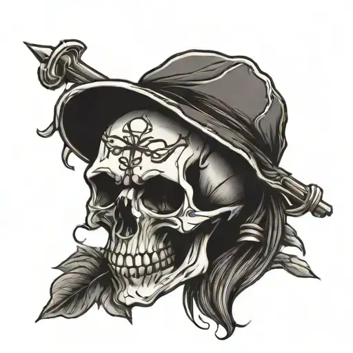 Skull And Swrods With Quote