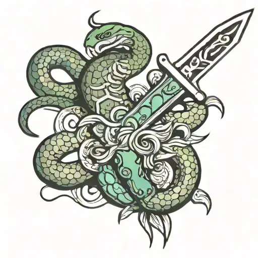 Knife With Snake