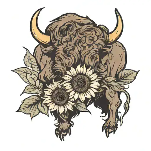 Buffalo Sunflower Kansas Seal
