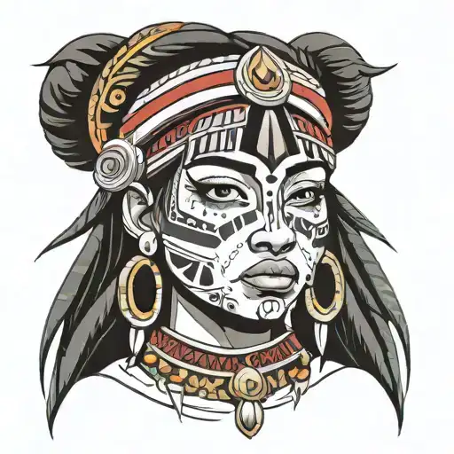 Aztec Woman Crying Anime Girl