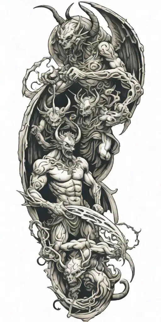 Demons And Angels Fighting