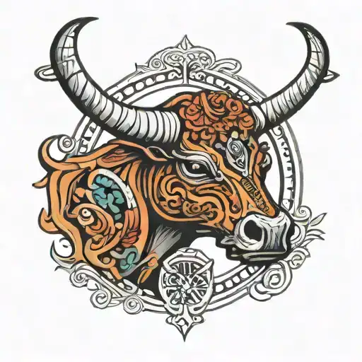 Taurus Zodiac With Lacrosse Sticks