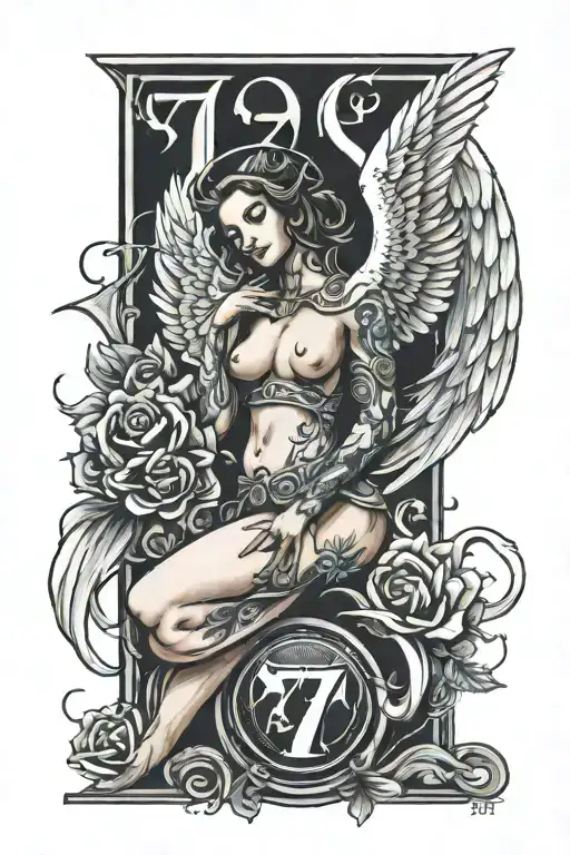 Angel With The Number 777 Symbol Within