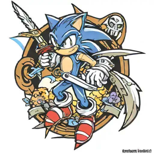 Sonic The Hedgehog Wielding The Buster Sword From Final Fantasy 7