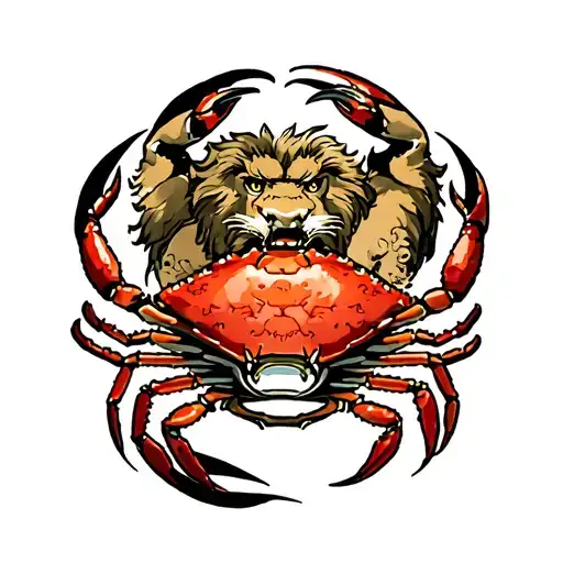 Crab And Lion Surrounded