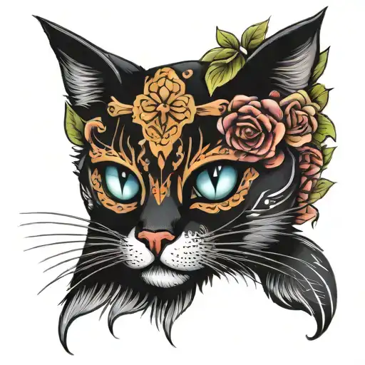 Sugar Skull Cat Face