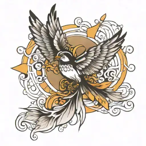 Pulse Line With The Name Kelly Design Incorporating Birds Flying