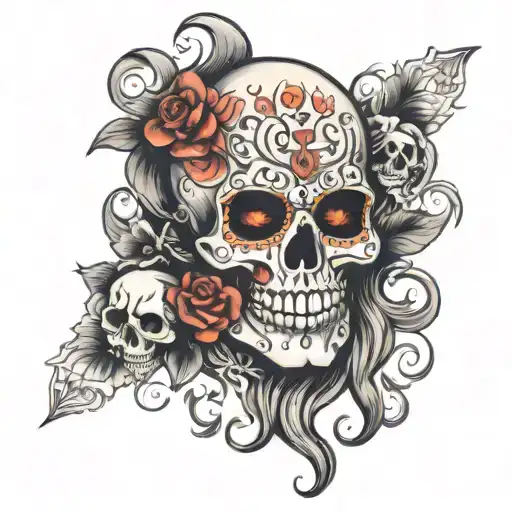 I Want A Skull Behind A Theatrical Mask