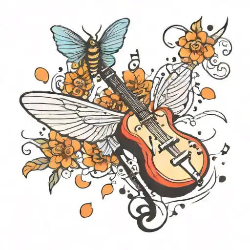 Batter Fly And Music Notes