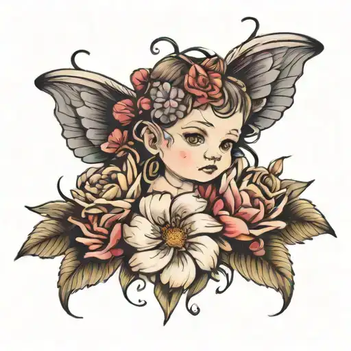 Flowers And Baby Girl