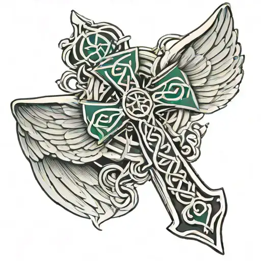 Celtic Cross With Wings