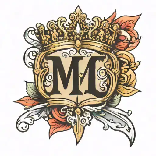 Lettre M With A Crown