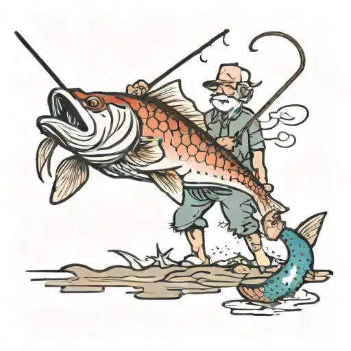 Fishing Or Softball Between Grandpa And Granddaughter