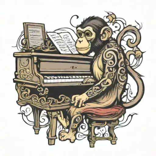 Monkey Playing Piano